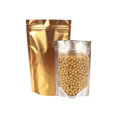 Front Clear Back Foil Plastic Food Packaging Bags With Zip Lock