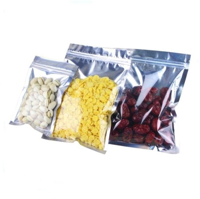 FDA Three Side Seal Pouch Clear Front Silver Mylar Aluminum Foil  Bag