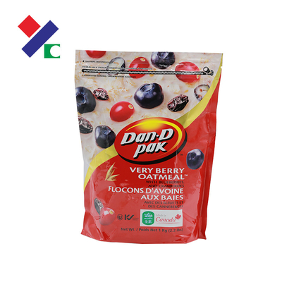 30 Microns Resealable Stand Up Pouch Bags , 1kg Zip Lock Dried Fruit Packaging Bags