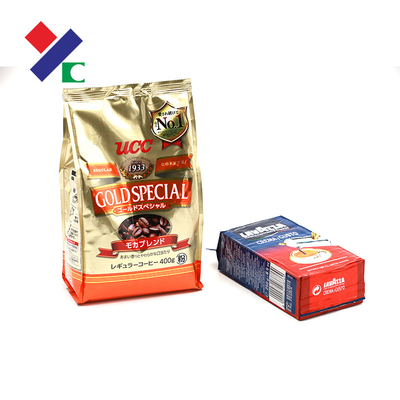 Flat Bottom / Square Bottom Plastic Bags 1.5kg Biodegradable For Coffee Beans Espresso