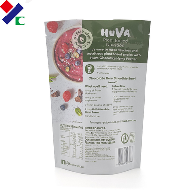Resealable Eco Friendly 200 Microns Stand Up Zipper Pouch